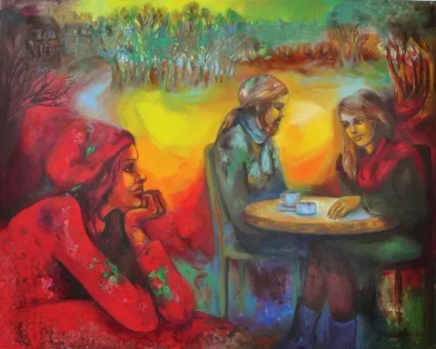 FİLİZ PELİT — “Düşlerinle Büyü”, 2014 "Düşlerinle Büyü" eseri FİLİZ PELİT tarafından 2014 yılında 120x150 cm ölçülerinde Tuval üzeri yağlı boya tekniği ile yapılmıştır.