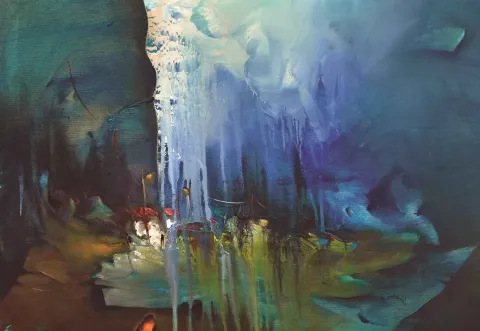 "İsimsiz" eseri SERDAR LEBLEBİCİ tarafından 2012 yılında 57x80 cm ölçülerinde Tuval üzeri yağlı boya tekniği ile yapılmıştır.