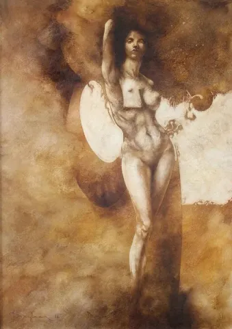 TALAT AYHAN — “isimsiz”, 2014 "isimsiz" eseri TALAT AYHAN tarafından 2014 yılında 69x48 cm ölçülerinde Kağıt üzeri karışık teknik tekniği ile yapılmıştır.