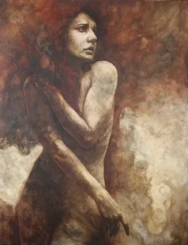 TALAT AYHAN — “isimsiz”, 2014 "isimsiz" eseri TALAT AYHAN tarafından 2014 yılında 116x89 cm ölçülerinde Tuval üzeri karışık teknik tekniği ile yapılmıştır.