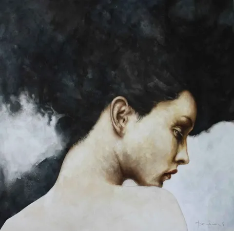 TALAT AYHAN — “isimsiz”, 2014 "isimsiz" eseri TALAT AYHAN tarafından 2014 yılında 80x80 cm ölçülerinde Tuval üzeri karışık teknik tekniği ile yapılmıştır.