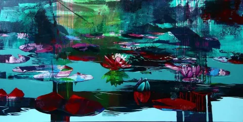 ÜMİT TÜRK — “isimsiz”, 2014 "isimsiz" eseri ÜMİT TÜRK tarafından 2014 yılında 60x120 cm ölçülerinde Tuval üzeri yağlı boya tekniği ile yapılmıştır.
