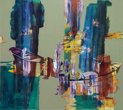 ÜMİT TÜRK — “isimsiz”, 2014 "isimsiz" eseri ÜMİT TÜRK tarafından 2014 yılında 135x150 cm ölçülerinde Tuval üzeri yağlı boya tekniği ile yapılmıştır.