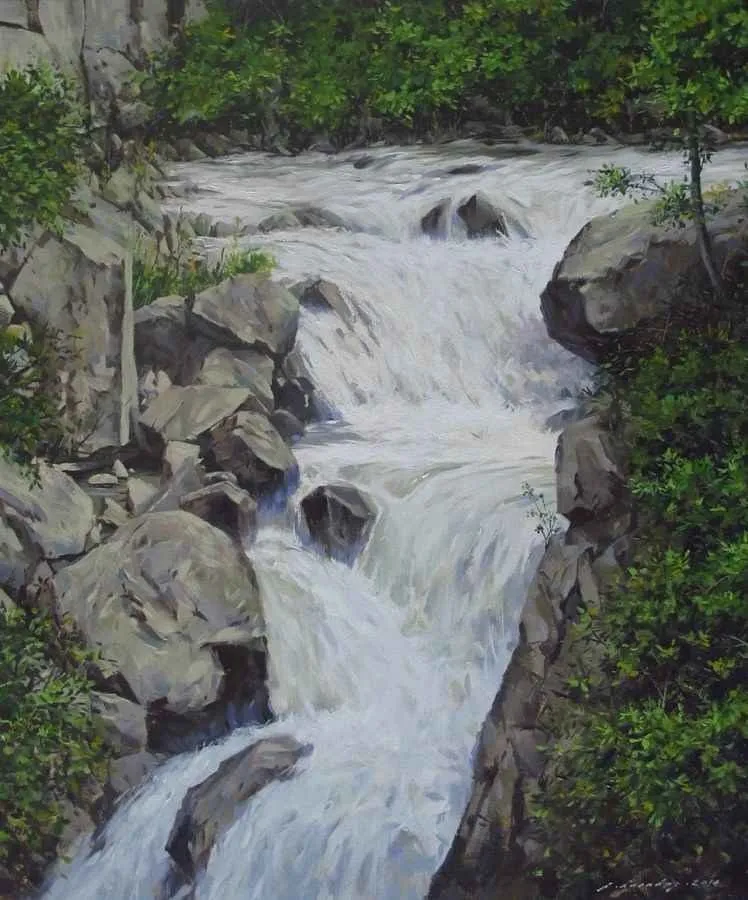 yakınlaştır "Su" eseri FATİH KARAKAŞ tarafından 2014 yılında 60x50 cm ölçülerinde Tuval üzeri yağlı boya tekniği ile yapılmıştır.