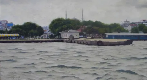 "Üsküdar" eseri FATİH KARAKAŞ tarafından 2014 yılında 45x80 cm ölçülerinde Tuval üzeri yağlı boya tekniği ile yapılmıştır.