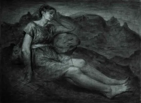 "isimsiz" eseri SERTAP YEĞİN tarafından 2014 yılında 56x76 cm ölçülerinde Füzen tekniği ile yapılmıştır.
