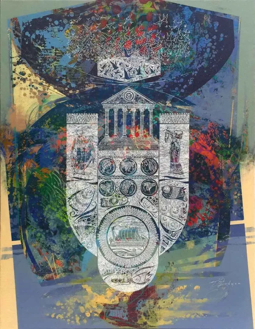 Bu eser ENGİN KORKMAZ tarafından 2015 yılında 135x105 cm ölçülerinde Tuval üzeri akrilik boya tekniği ile yapılmıştır.