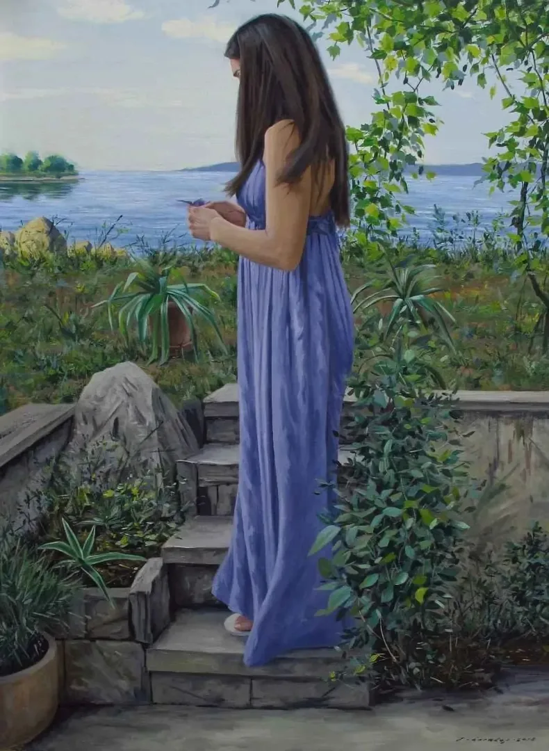 "Lila" eseri FATİH KARAKAŞ tarafından 2015 yılında 80x60 cm ölçülerinde Tuval üzeri yağlı boya tekniği ile yapılmıştır.