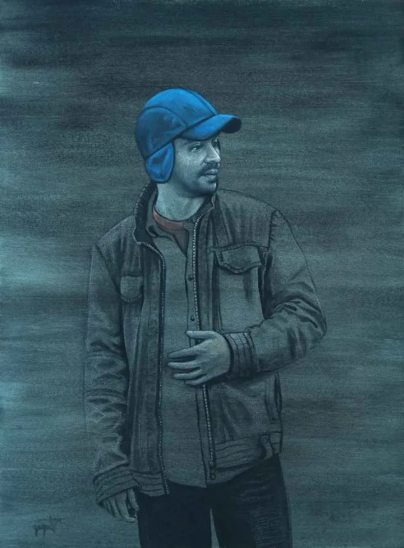 "Portre" eseri YİĞİT ALTIPARMAKOĞULLARI tarafından 2015 yılında 80x60 cm ölçülerinde Tuval üzeri yağlı boya tekniği ile yapılmıştır.