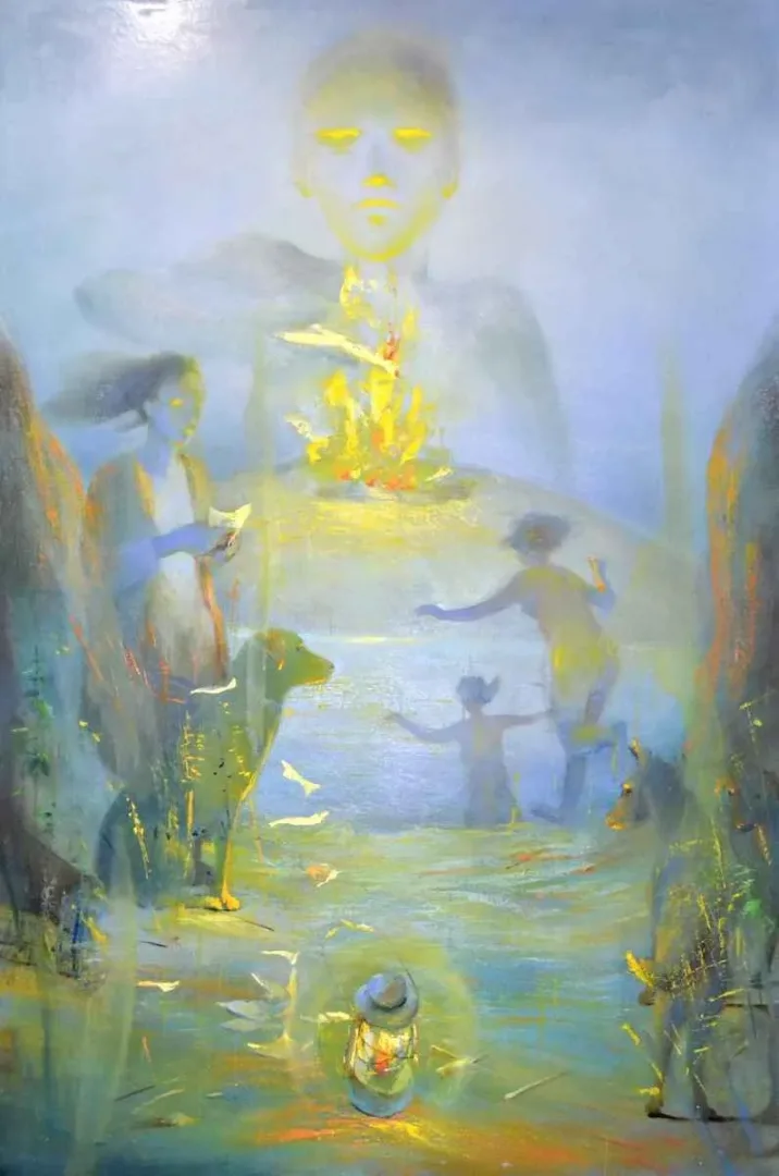 yakınlaştır "Dilek Feneri" eseri YUSUF ŞENGÜR tarafından 2015 yılında 180x120 cm ölçülerinde Tuval üzeri yağlı boya tekniği ile yapılmıştır.
