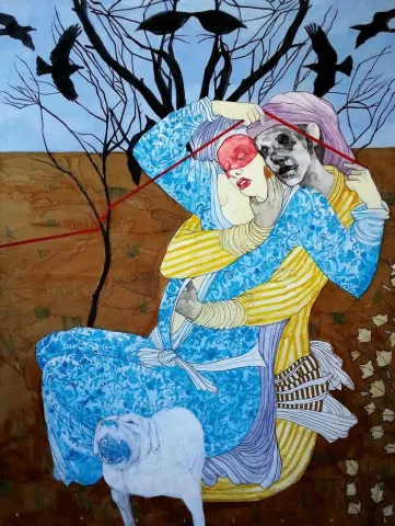 "Sınırlarım Var Mecnun" eseri ERCAN AYÇİÇEK tarafından 2015 yılında 120x90 cm ölçülerinde Tuval üzeri akrilik boya tekniği ile yapılmıştır.