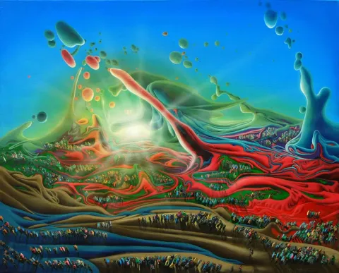 "Araf" eseri RAŞİT ALTUN tarafından 2015 yılında 50x40 cm ölçülerinde Tuval üzeri akrilik boya tekniği ile yapılmıştır.