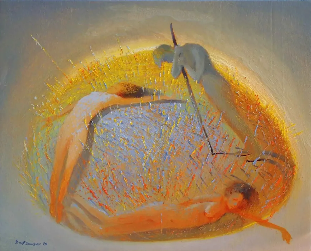 "Yeryüzünde" eseri YUSUF ŞENGÜR tarafından 2015 yılında 40x50 cm ölçülerinde Tuval üzeri yağlı boya tekniği ile yapılmıştır.