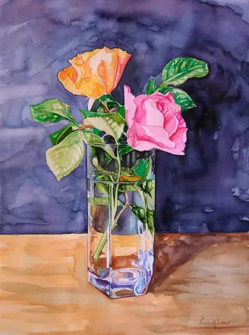 "Güller" eseri ÇAĞLAR ÖZTÜRK tarafından 2015 yılında 45x34 cm ölçülerinde Kağıt üzeri sulu boya tekniği ile yapılmıştır.