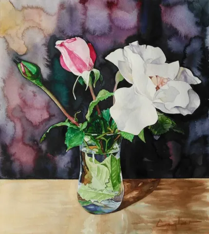 ÇAĞLAR ÖZTÜRK — “Güller”, 2015 "Güller" eseri ÇAĞLAR ÖZTÜRK tarafından 2015 yılında 38x42 cm ölçülerinde Kağıt üzeri sulu boya tekniği ile yapılmıştır.