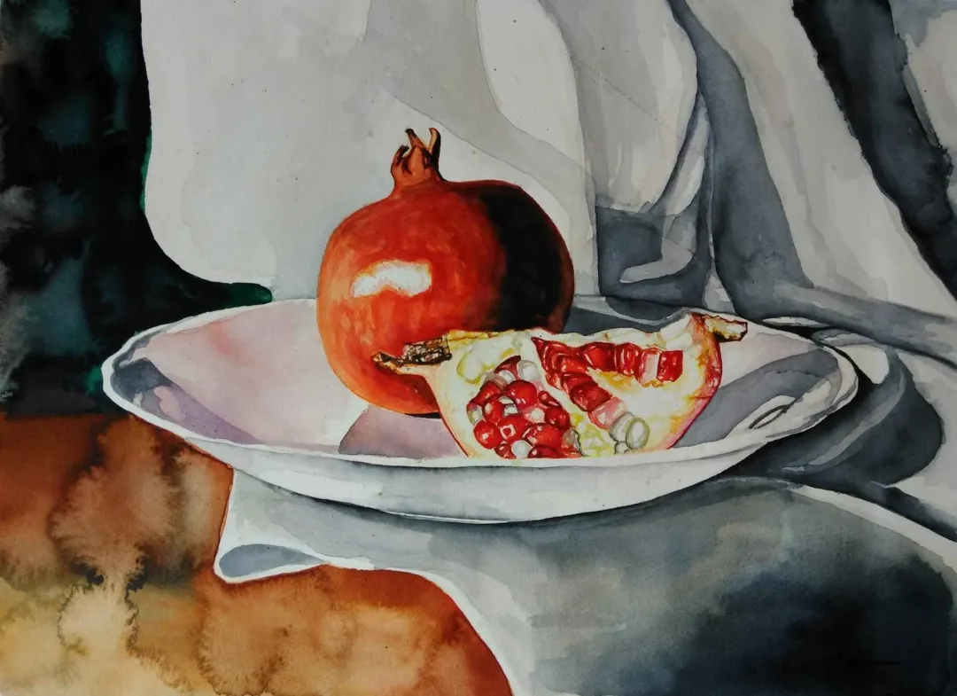 yakınlaştır "Nar" eseri ÇAĞLAR ÖZTÜRK tarafından 2015 yılında 31x42 cm ölçülerinde Kağıt üzeri sulu boya tekniği ile yapılmıştır.