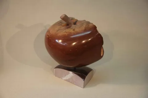 "Kastamonu Elması" eseri CEMİL GÜÇ tarafından 2012 yılında 35x30x30 cm ölçülerinde Kastamonu Taşı tekniği ile yapılmıştır.