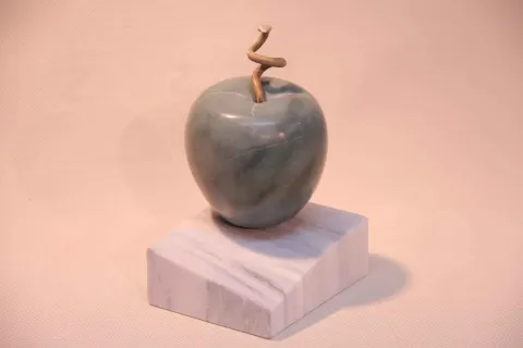 "Yılan Elması" eseri CEMİL GÜÇ tarafından 2014 yılında 20x14x13 cm ölçülerinde Mermer+Pirinç tekniği ile yapılmıştır.