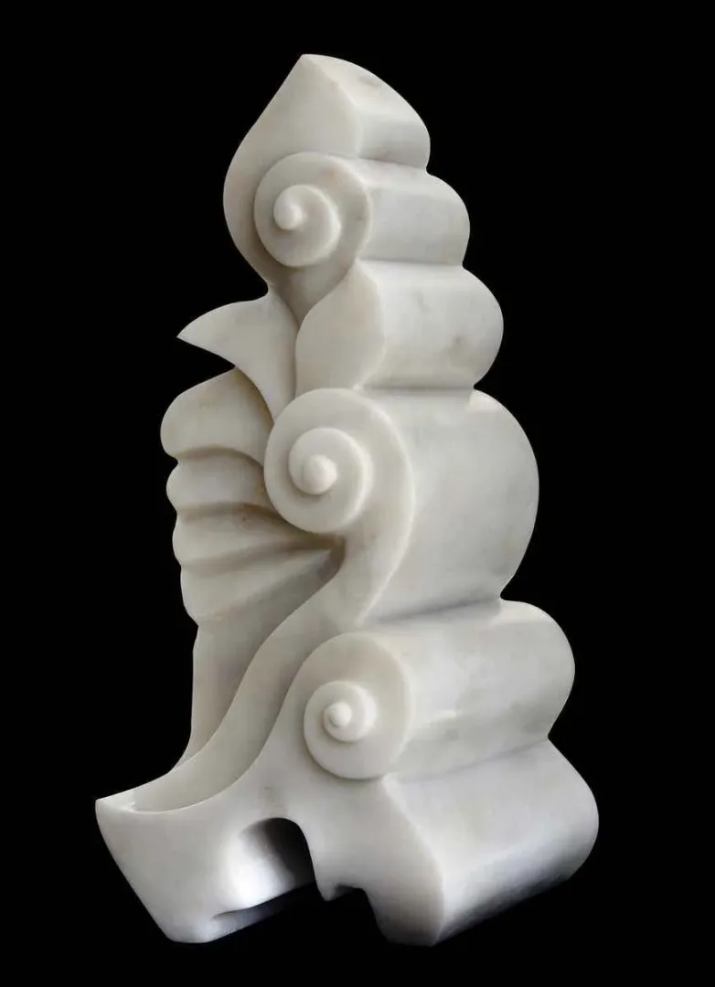 yakınlaştır "Rumi-IV" eseri ÇIDAM MELEK tarafından 2015 yılında 50x23x23 cm ölçülerinde Muğla mermeri tekniği ile yapılmıştır.