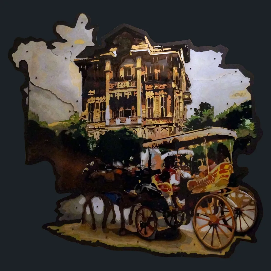 yakınlaştır "Büyük Ada" eseri EMRE LÜLE tarafından 2015 yılında 110x110 cm ölçülerinde Pleksiglas+Ahşap tekniği ile yapılmıştır.