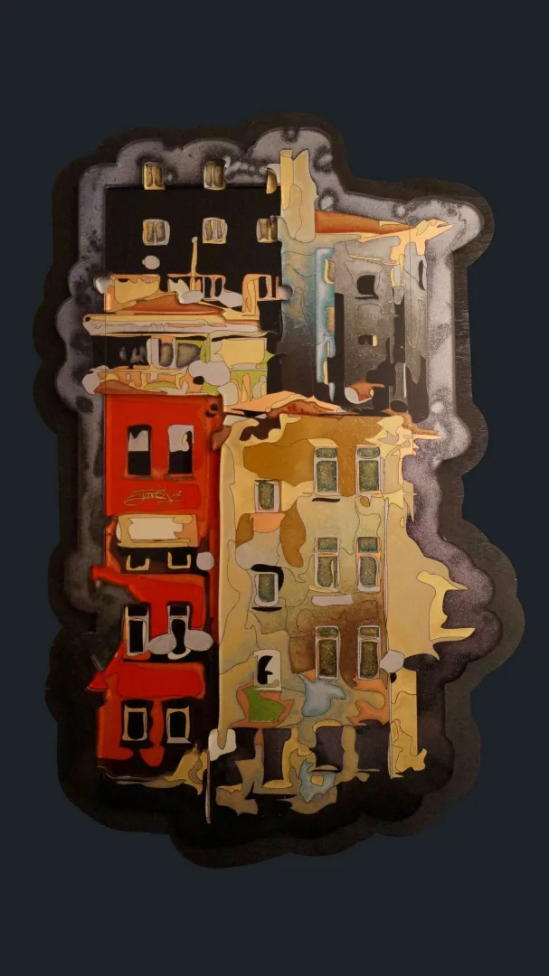 yakınlaştır "İsimsiz" eseri EMRE LÜLE tarafından 2015 yılında 44x29 cm ölçülerinde Pleksiglas+Ahşap tekniği ile yapılmıştır.