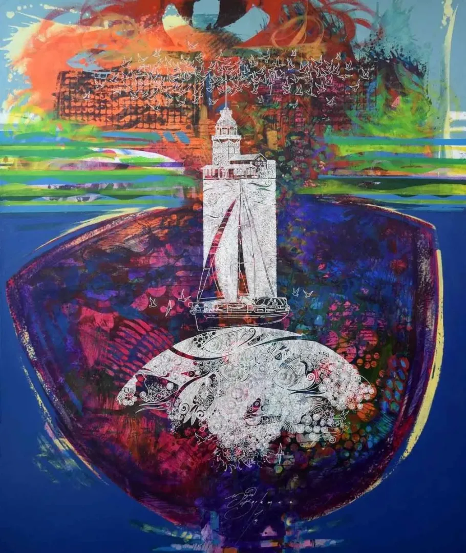 ENGİN KORKMAZ — “İsimsiz”, 2014 "İsimsiz" eseri ENGİN KORKMAZ tarafından 2014 yılında 150x126 cm ölçülerinde Tuval üzeri akrilik boya tekniği ile yapılmıştır.