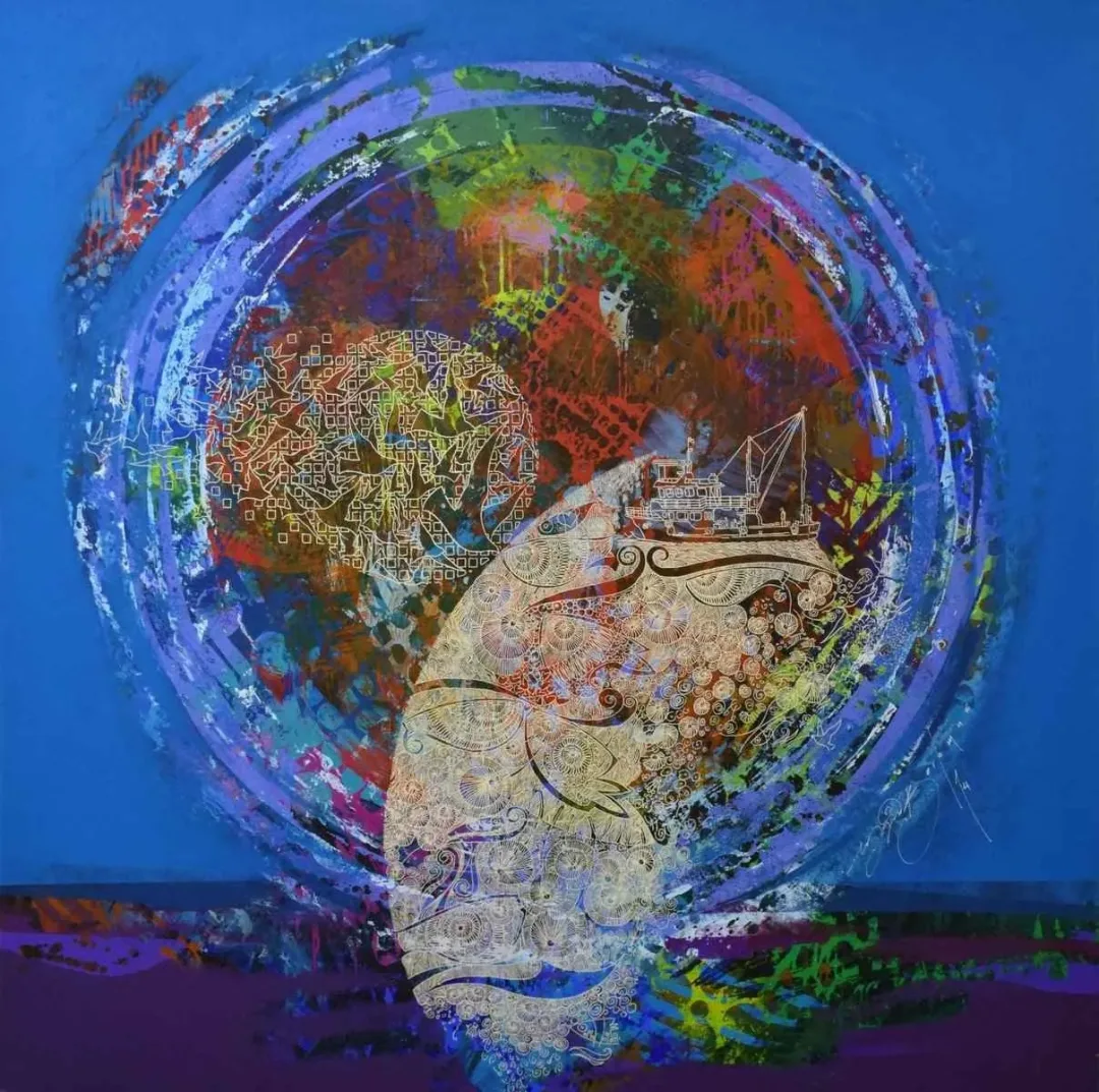 ENGİN KORKMAZ — “İsimsiz”, 2014 "İsimsiz" eseri ENGİN KORKMAZ tarafından 2014 yılında 115x115 cm ölçülerinde Tuval üzeri akrilik boya tekniği ile yapılmıştır.