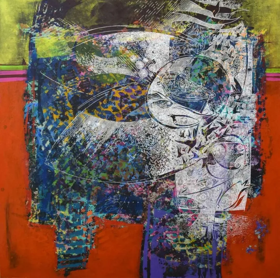 ENGİN KORKMAZ — “İsimsiz”, 2014 "İsimsiz" eseri ENGİN KORKMAZ tarafından 2014 yılında 115x115 cm ölçülerinde Tuval üzeri akrilik boya tekniği ile yapılmıştır.