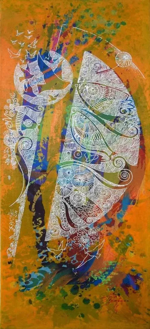 ENGİN KORKMAZ — “İsimsiz”, 2014 "İsimsiz" eseri ENGİN KORKMAZ tarafından 2014 yılında 67x29 cm ölçülerinde Tuval üzeri akrilik boya tekniği ile yapılmıştır.