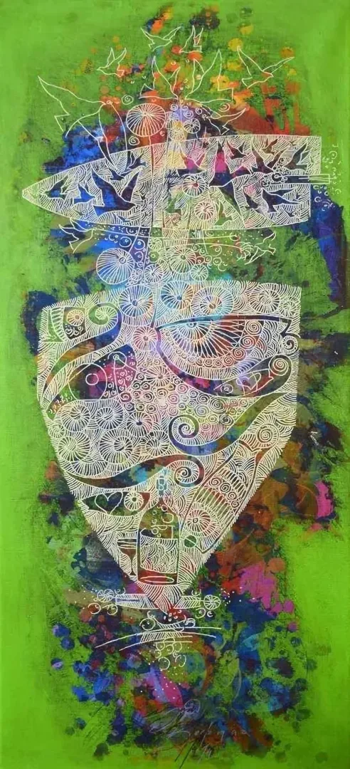 yakınlaştır "İsimsiz" eseri ENGİN KORKMAZ tarafından 2014 yılında 67x29 cm ölçülerinde Tuval üzeri akrilik boya tekniği ile yapılmıştır.