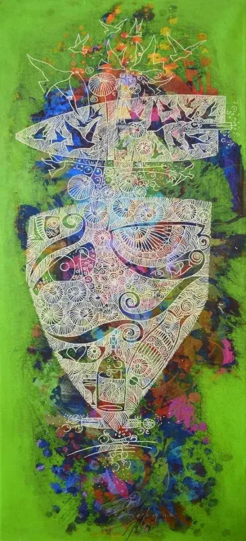 ENGİN KORKMAZ — “İsimsiz”, 2014 "İsimsiz" eseri ENGİN KORKMAZ tarafından 2014 yılında 67x29 cm ölçülerinde Tuval üzeri akrilik boya tekniği ile yapılmıştır.