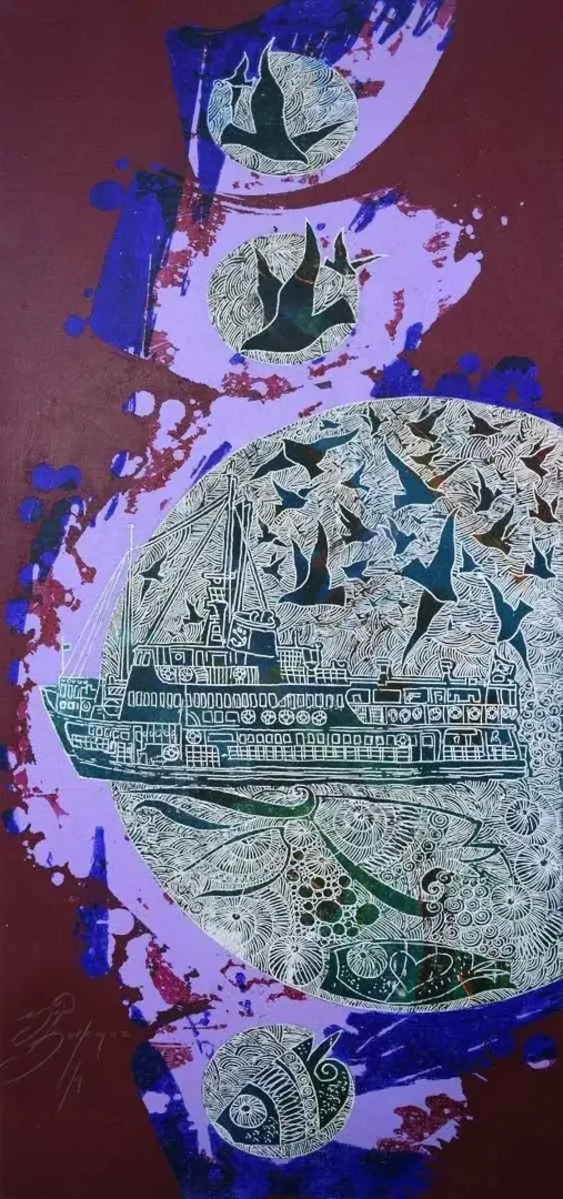 ENGİN KORKMAZ — “Untitled”, 2014 "İsimsiz" eseri ENGİN KORKMAZ tarafından 2014 yılında 67x29 cm ölçülerinde Tuval üzeri akrilik boya tekniği ile yapılmıştır.