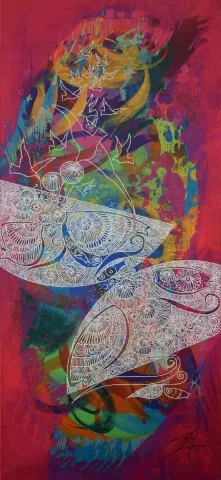"İsimsiz" eseri ENGİN KORKMAZ tarafından 2014 yılında 67x29 cm ölçülerinde Tuval üzeri akrilik boya tekniği ile yapılmıştır.