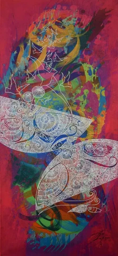 ENGİN KORKMAZ — “İsimsiz”, 2014 "İsimsiz" eseri ENGİN KORKMAZ tarafından 2014 yılında 67x29 cm ölçülerinde Tuval üzeri akrilik boya tekniği ile yapılmıştır.