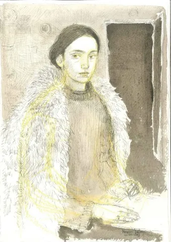 NESRİN SAĞLAM — “isimsiz”, 2015 "isimsiz" eseri NESRİN SAĞLAM tarafından 2015 yılında 30x21 cm ölçülerinde Kağıt üzeri kurşun kalem + sulu boya tekniği ile yapılmıştır.