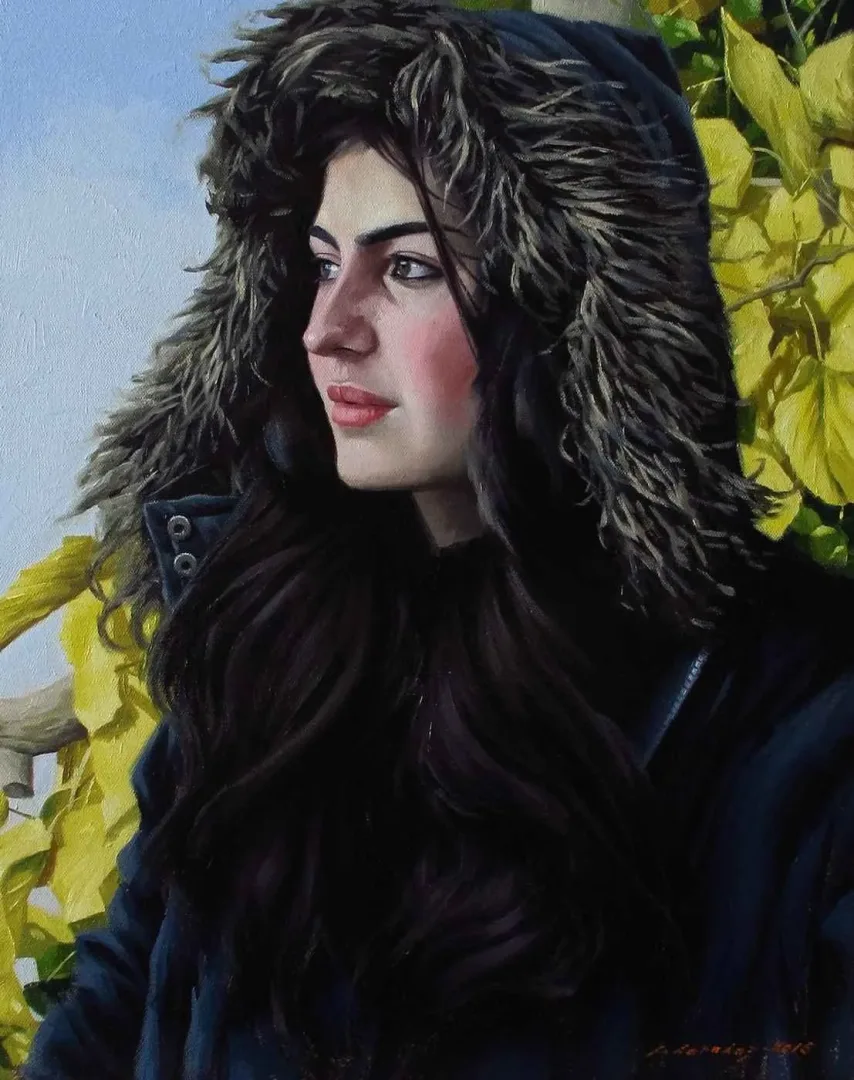 yakınlaştır "Kapşonlu Kız" eseri FATİH KARAKAŞ tarafından 2015 yılında 50x40 cm ölçülerinde Tuval üzeri yağlı boya tekniği ile yapılmıştır.