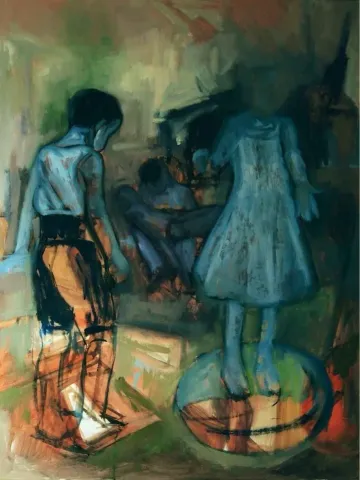 SÜLEYMAN ÇAĞLAYAN — “isimsiz”, 2014 "isimsiz" eseri SÜLEYMAN ÇAĞLAYAN tarafından 2014 yılında 120x90 cm ölçülerinde Tuval üzeri yağlı boya tekniği ile yapılmıştır.