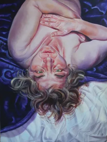 "Yüzleşmek" eseri EMEL AY tarafından 2015 yılında 120x90 cm ölçülerinde Tuval üzeri yağlı boya tekniği ile yapılmıştır.