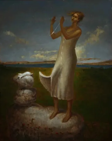 SERTAP YEĞİN — “Ağıt”, 2015 "Ağıt" eseri SERTAP YEĞİN tarafından 2015 yılında 50x40 cm ölçülerinde Tuval üzeri yağlı boya tekniği ile yapılmıştır.