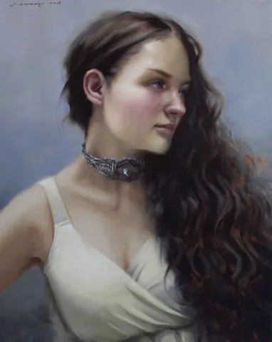 "Anastasia" eseri FATİH KARAKAŞ tarafından 2015 yılında 40x50 cm ölçülerinde Tuval üzeri yağlı boya tekniği ile yapılmıştır.