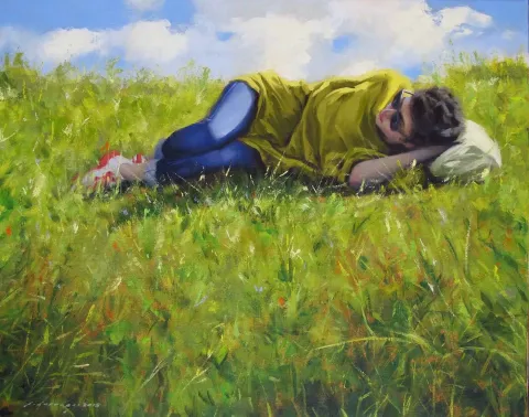 FATİH KARAKAŞ — “Yaylada Dinlenme”, 2015 "Yaylada Dinlenme" eseri FATİH KARAKAŞ tarafından 2015 yılında 40x50 cm ölçülerinde Tuval üzeri yağlı boya tekniği ile yapılmıştır.