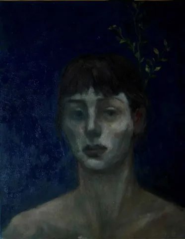 EZGİ EKİM CAN — “Portre”, 2015 "Portre" eseri EZGİ EKİM CAN tarafından 2015 yılında 50x40 cm ölçülerinde Tuval üzeri yağlı boya tekniği ile yapılmıştır.