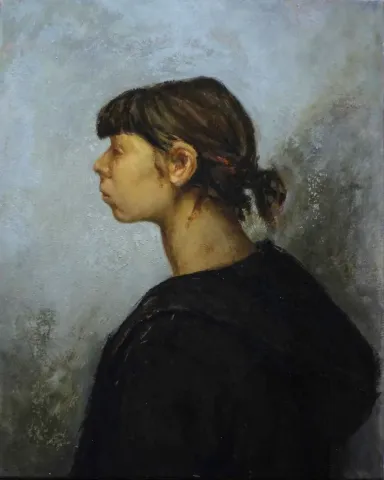 ÖMER İNAN — “Ezginin Portresi”, 2015 "Ezginin Portresi" eseri ÖMER İNAN tarafından 2015 yılında 50x40 cm ölçülerinde Tuval üzeri yağlı boya tekniği ile yapılmıştır.
