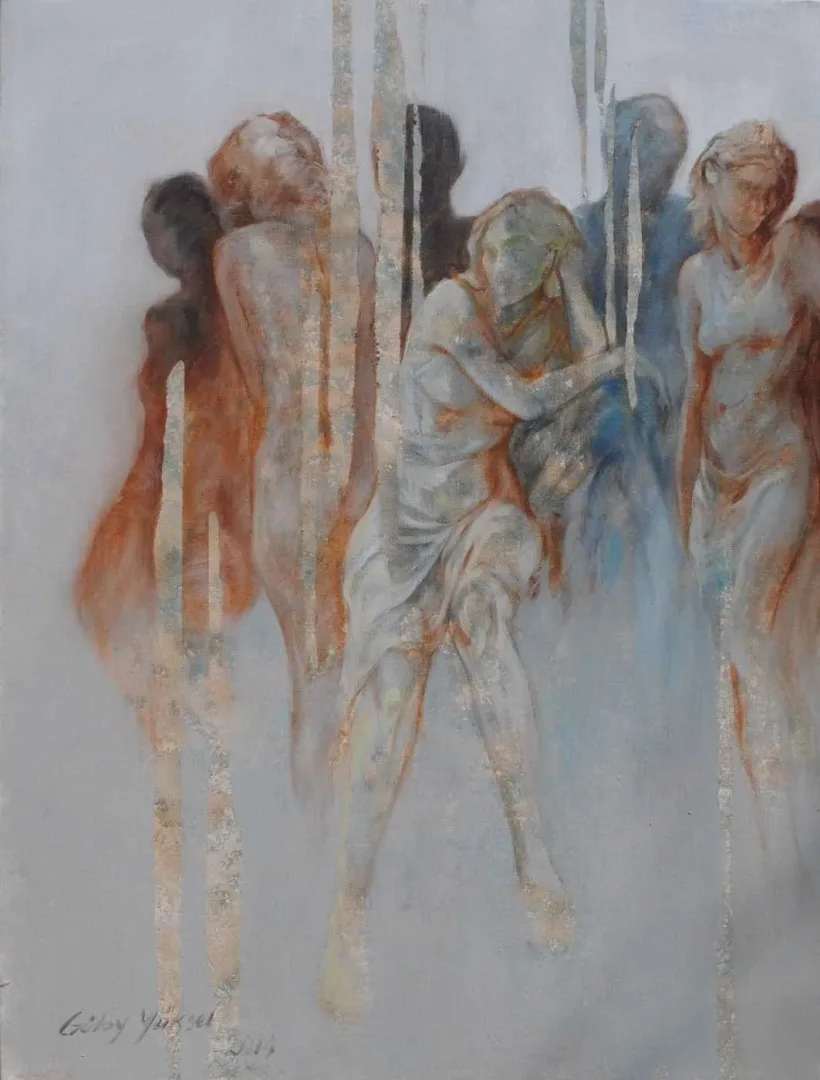 "(Diptik-I)" eseri GÜLAY YÜKSEL tarafından 80x60 cm ölçülerinde Tuval üzeri yağlı boya tekniği ile yapılmıştır.