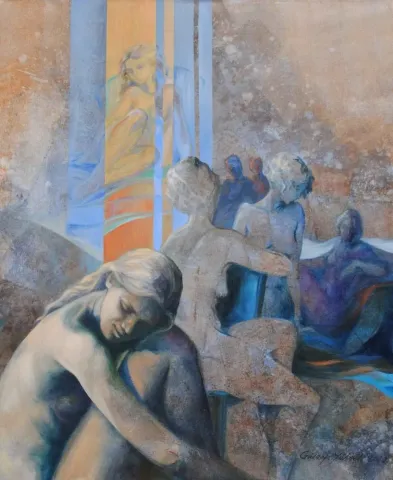 GÜLAY YÜKSEL — “(Diptik-I)” "(Diptik-I)" eseri GÜLAY YÜKSEL tarafından 120x100 cm ölçülerinde Tuval üzeri yağlı boya tekniği ile yapılmıştır.