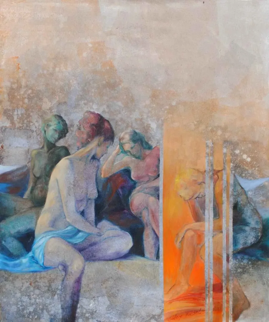 "(Diptik-2)" eseri GÜLAY YÜKSEL tarafından 120x100 cm ölçülerinde Tuval üzeri yağlı boya tekniği ile yapılmıştır.