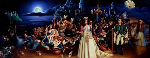 HATİCE BERRAK ÇİÇE — “Dolunay Gecesinde Resepsiyon”, 2014 "Dolunay Gecesinde Resepsiyon" eseri HATİCE BERRAK ÇİÇE tarafından 2014 yılında 180x460 cm ölçülerinde Tuval üzeri yağlı boya tekniği ile yapılmıştır.