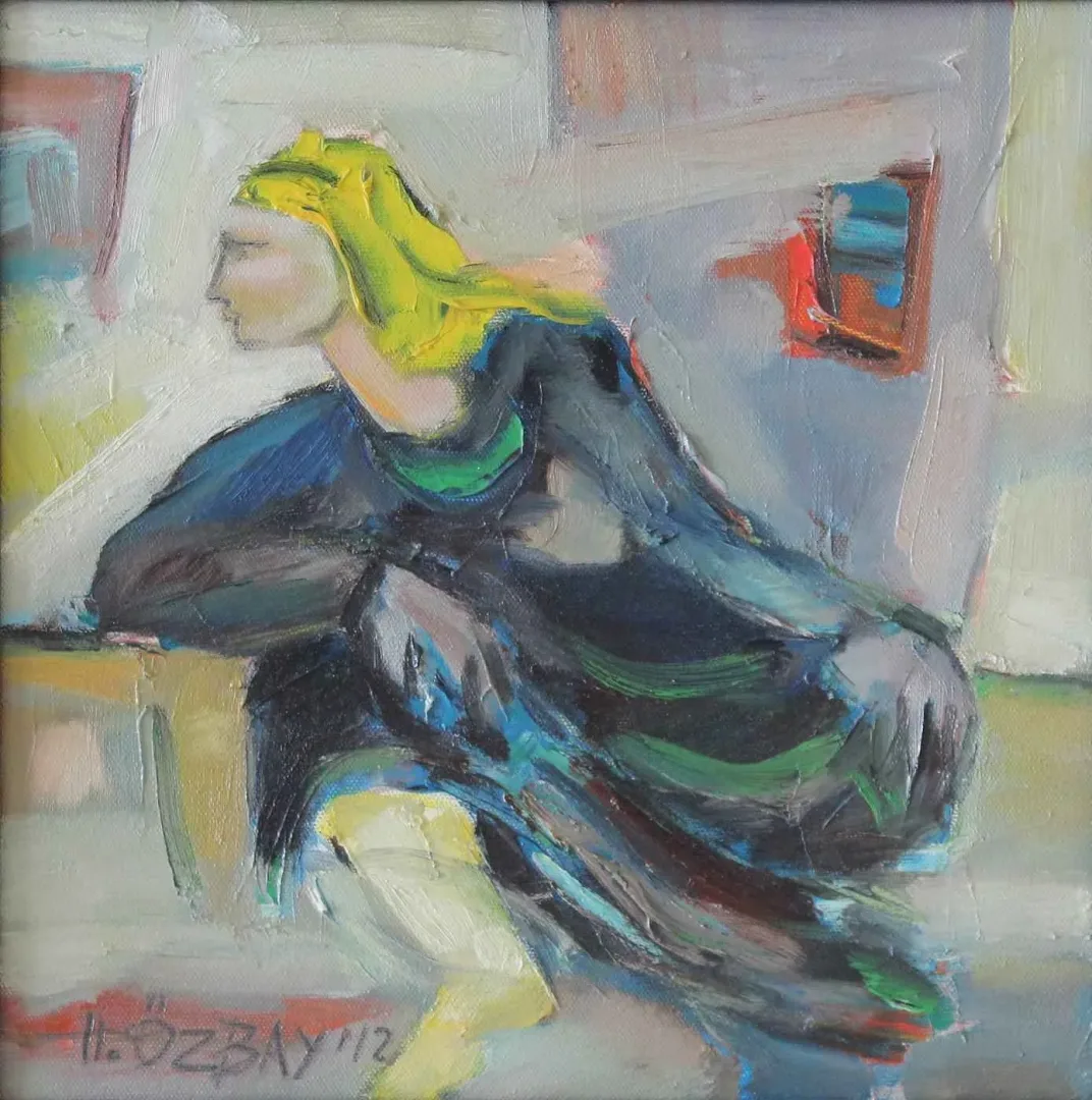 yakınlaştır "İsimsiz" eseri HİLMİ ÖZBAY tarafından 2012 yılında 30x30 cm ölçülerinde Tuval üzeri yağlı boya tekniği ile yapılmıştır.
