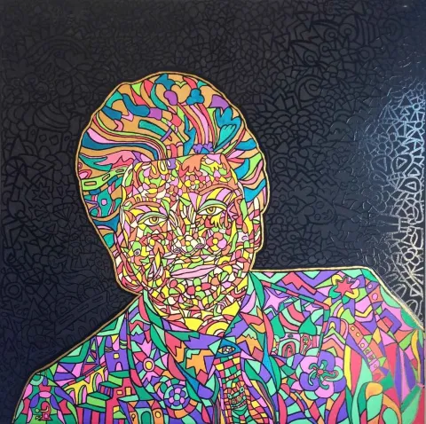 İREM ÇAMLICA — “Zeki Müren”, 2015 "Zeki Müren" eseri İREM ÇAMLICA tarafından 2015 yılında 100x100 cm ölçülerinde Tuval üzeri yağlı boya tekniği ile yapılmıştır.