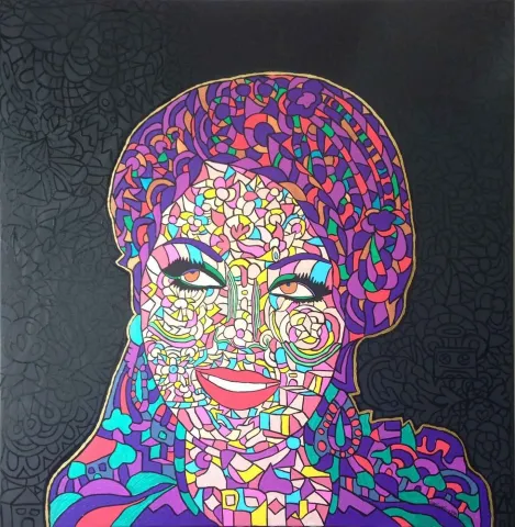 İREM ÇAMLICA — “Türkan Şoray”, 2015 "Türkan Şoray" eseri İREM ÇAMLICA tarafından 2015 yılında 100x100 cm ölçülerinde Tuval üzeri yağlı boya tekniği ile yapılmıştır.